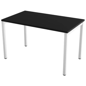 100 cm desk with 70cm depth, black top and white frame