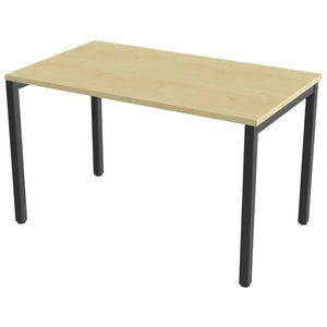 100 cm desk with 70cm depth, maple top and black frame