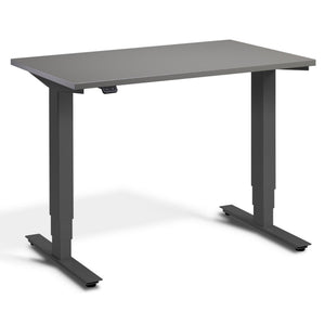 100cm Adjustable Height Desk - Pacto - Dark Grey Frame - Graphite Top - Studio Image
