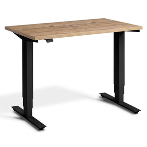 100cm Height Adjustable Desk - Pacto - Black Frame - Timber Top - Studio Image