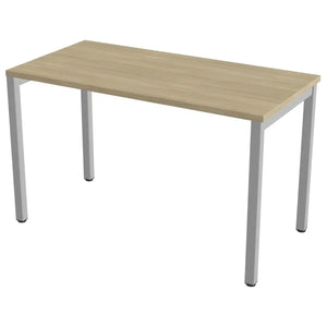 100cm desk with 60cm depth, Urban Oak top and silver frame