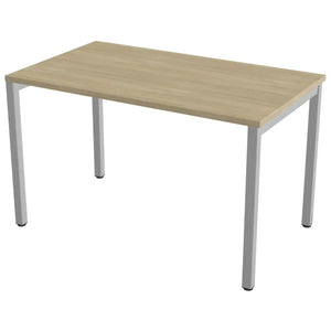 100cm desk with 70cm depth, Urban Oak top and silver frame