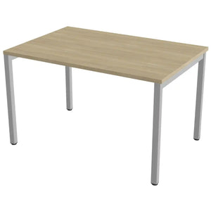 100cm desk with 80cm depth, Urban Oak top and silver frame