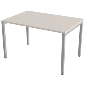 100cm desk with 80cm depth, cashmere top and silver frame