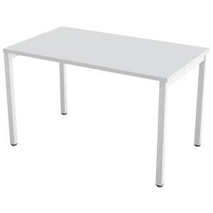 100cm desks with 70cm depth, grey top and white frame