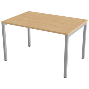 100cm desks with 80cm depth, beech top and silver frame