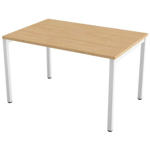 100cm desks with 80cm depth, beech top and white frame
