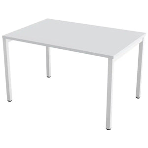 100cm desks with 80cm depth, grey top and white frame