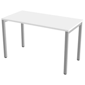 100cm wide with 60cm depth, white top and silver frame