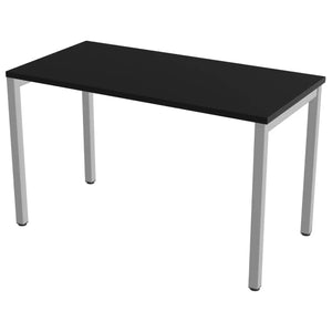 120 cm desk with 60cm depth, black top and silver frame