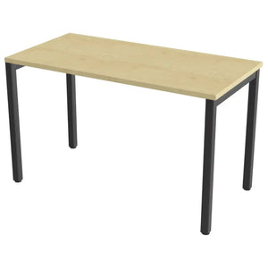120 cm desk with 60cm depth, maple top and black frame