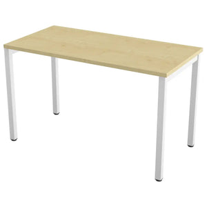 120 cm desk with 60cm depth, maple top and white frame