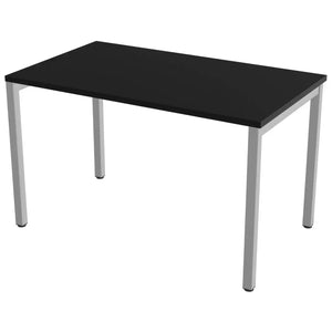 120 cm desk with 70cm depth, black top and silver frame