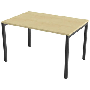120 cm desk with 80cm depth, maple top and black frame