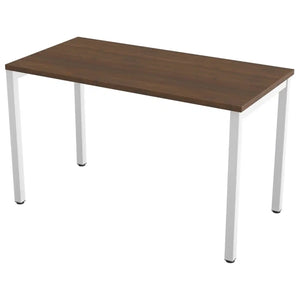 120cm desk with 60cm depth, antique walnut top and white frame
