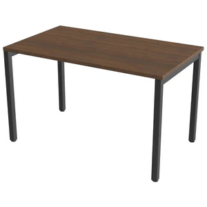 120cm desk with 70cm depth, antique walnut top and black frame