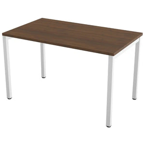 120cm desk with 70cm depth, antique walnut top and white frame