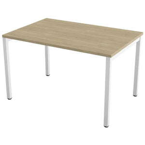 120cm desk with 80cm depth, Urban Oak top and white frame