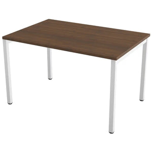 120cm desk with 80cm depth, antique walnut top and white frame