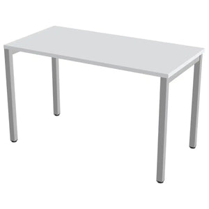 120cm desks with 60cm depth, grey top and silver frame