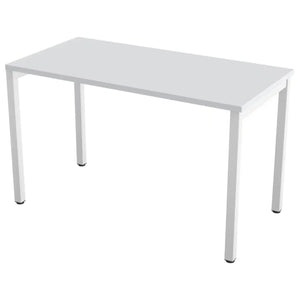 120cm desks with 60cm depth, grey top and white frame