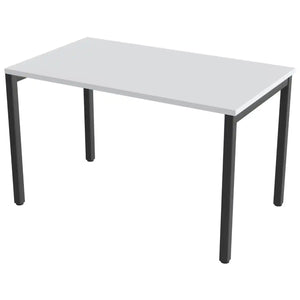 120cm desks with 70cm depth, grey top and black frame