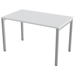 120cm desks with 70cm depth, grey top and silver frame