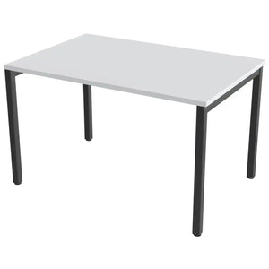 120cm desks with 80cm depth, grey top and black frame