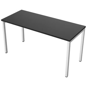 140 cm desk with 60cm depth, black top and white frame
