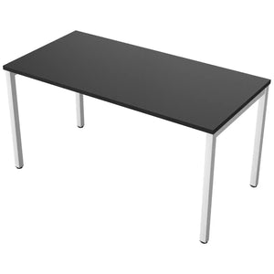 140 cm desk with 70cm depth, black top and white frame