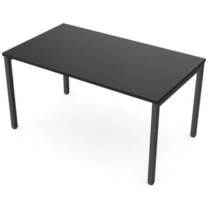 140 cm desk with 80cm depth, black top and black frame