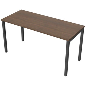 140cm desk with 60cm depth, antique walnut top and black frame