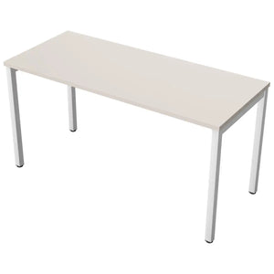 140cm desk with 60cm depth, cashmere top and white frame