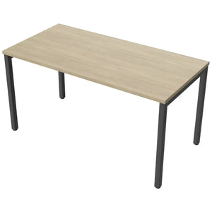 140cm desk with 70cm depth, Urban Oak top and black frame