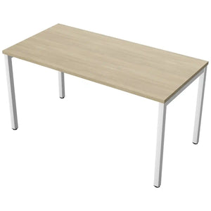 140cm desk with 70cm depth, Urban Oak top and white frame