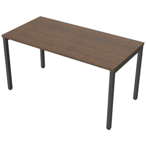 140cm desk with 70cm depth, antique walnut top and black frame