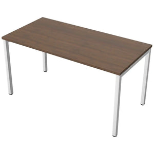 140cm desk with 70cm depth, antique walnut top and white frame