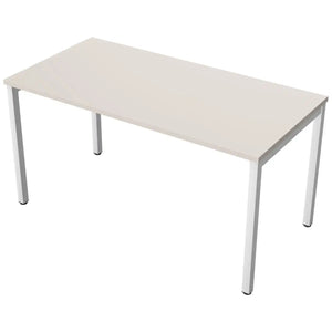 140cm desk with 70cm depth, cashmere top and white frame
