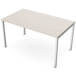 140cm desk with 80cm depth, cashmere top and white frame