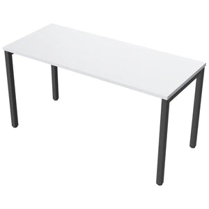 140cm desks with 60cm depth, grey top and black frame