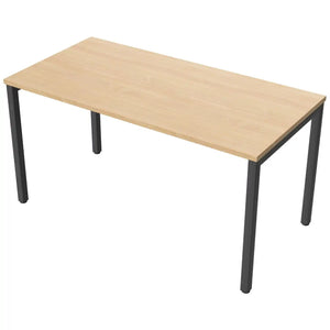 140cm desks with 70cm depth, beech top and black frame