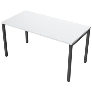 140cm desks with 70cm depth, grey top and black frame