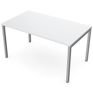 140cm desks with 80cm depth, grey top and silver frame