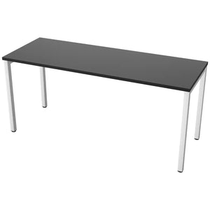 160 cm desk with 60cm depth, black top and white frame