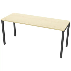 160 cm desk with 60cm depth, maple top and black frame