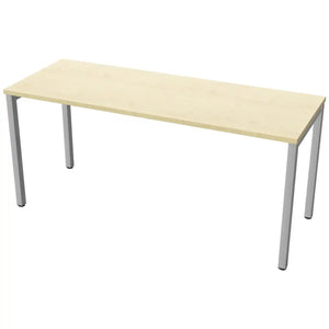 160 cm desk with 60cm depth, maple top and silver frame