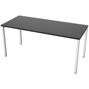 160 cm desk with 70cm depth, black top and white frame