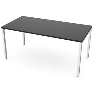 160 cm desk with 80cm depth, black top and white frame