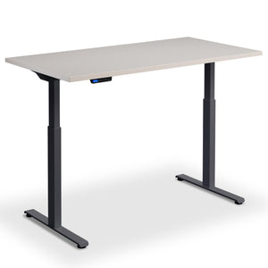 160cm Wide Standing Desk - Rize 160 - Anthracite Frame - Cashmere Top - Studio Image