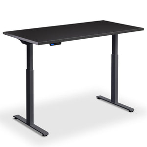 160cm Wide Standing Desk - Rize 160 - Anthracite Frame - Soft Black Top - Studio Image